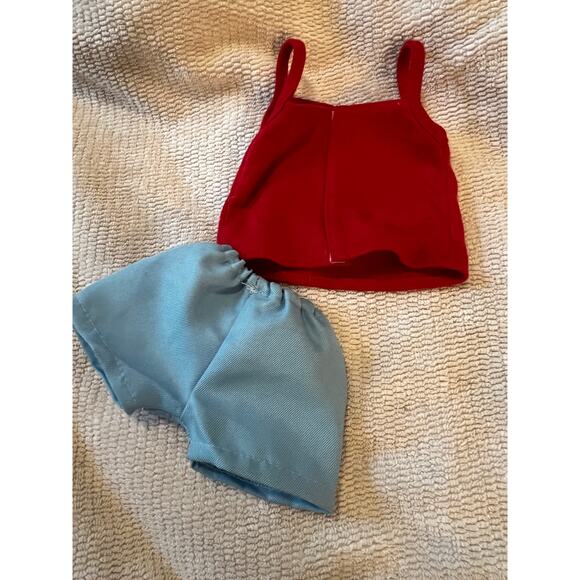 Doll Rhinestone Crown Red Tank Top Blue Shorts Clothing Set American Generation - Picture 2 of 4